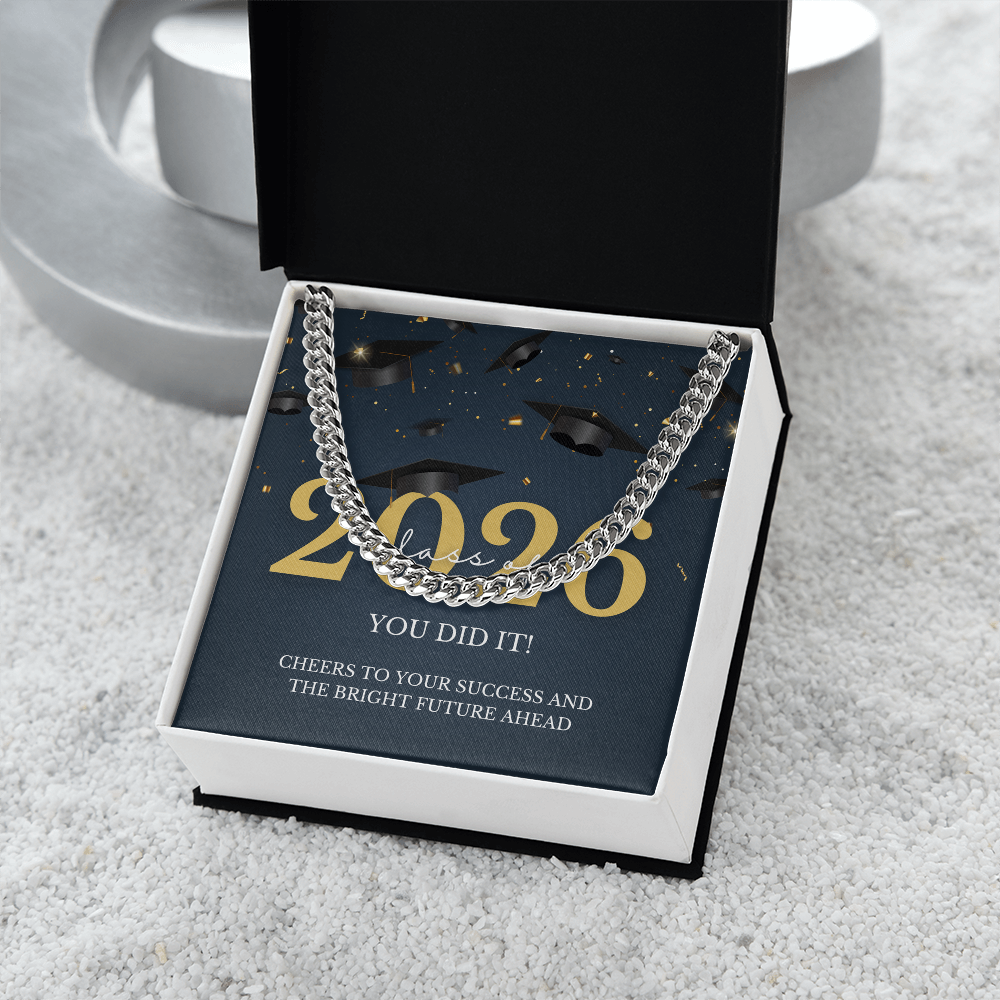 Graduation Gift for Him: Class of 2026 Cuban Link Chain