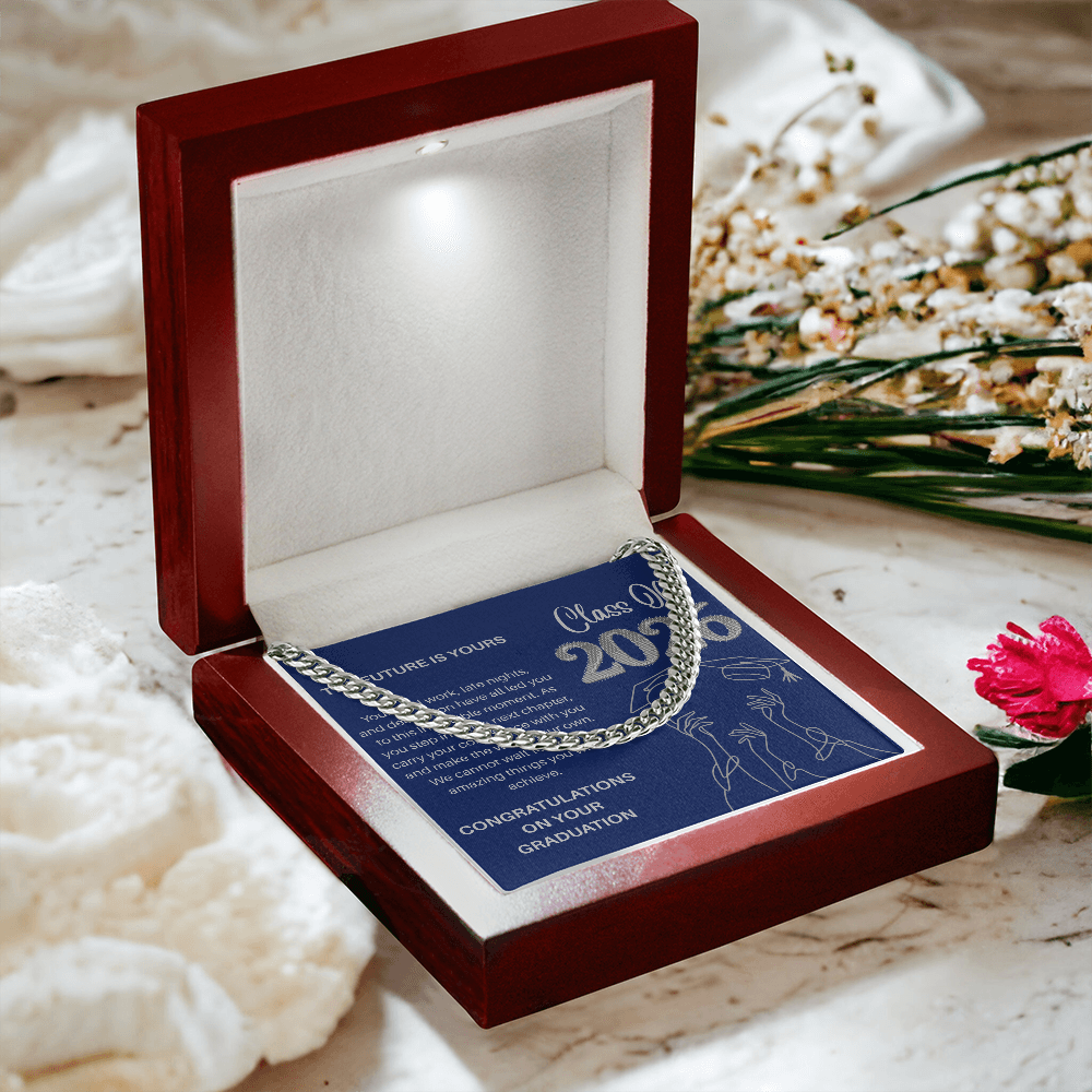 Class of 2026 Graduation Gift for Him | Men's Cuban Link Chain & Inspirational Message Card |Jewelry  Charm & Dazzle