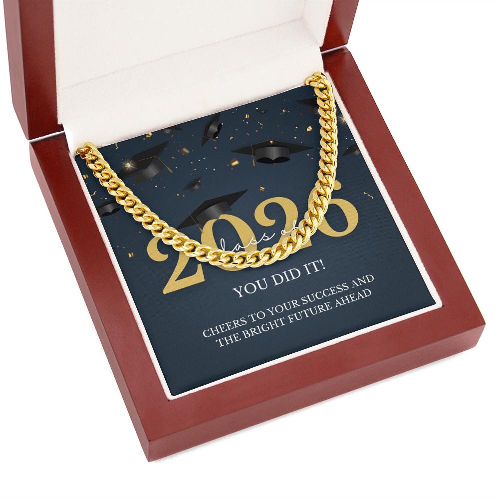 Graduation Gift for Him: Class of 2026 Cuban Link Chain