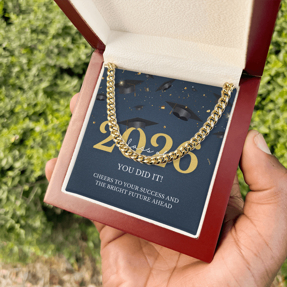 Graduation Gift for Him: Class of 2026 Cuban Link Chain