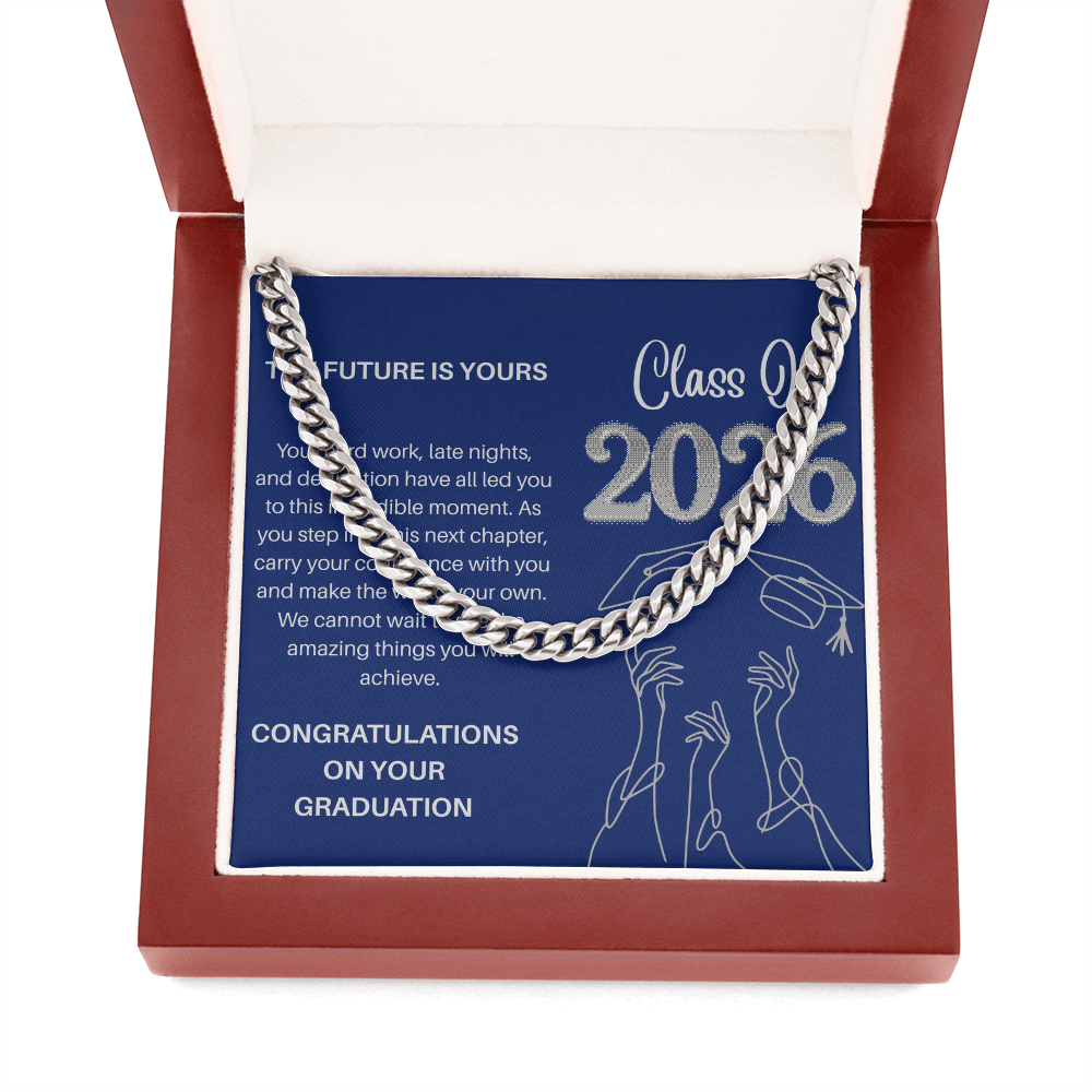 Class of 2026 Graduation Gift for Him | Men's Cuban Link Chain & Inspirational Message Card |Jewelry  Charm & Dazzle