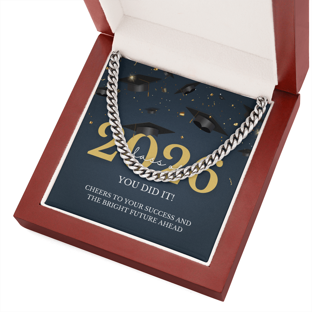 Graduation Gift for Him: Class of 2026 Cuban Link Chain