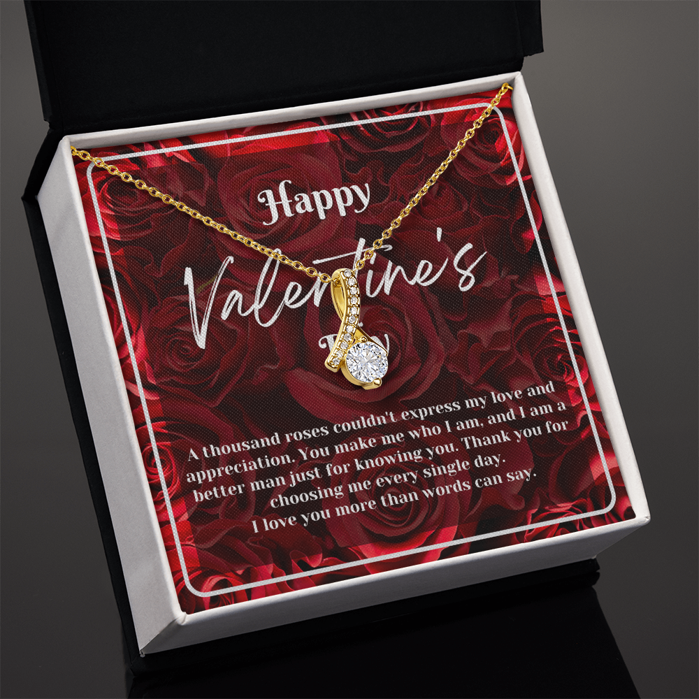 A Thousand Roses | Valentine's Day Ribbon Pendant | Gift for Her Message Car Jewelry