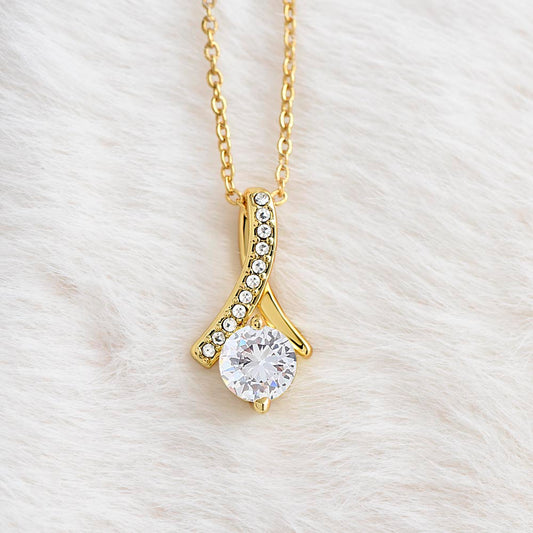 Class of 2026 Graduation Necklace for Her | Petite Ribbon Pendant & Inspirational Message Card | Charm & Dazzle