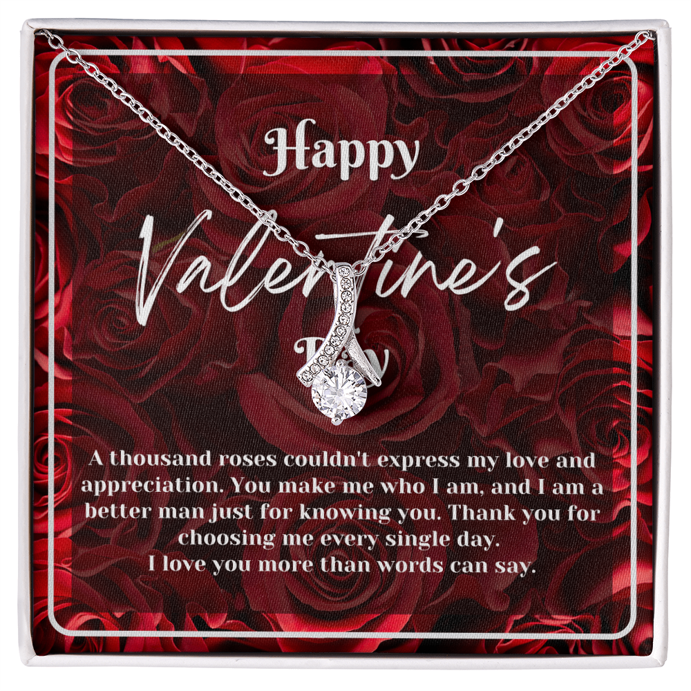 A Thousand Roses | Valentine's Day Ribbon Pendant | Gift for Her Message Car Jewelry