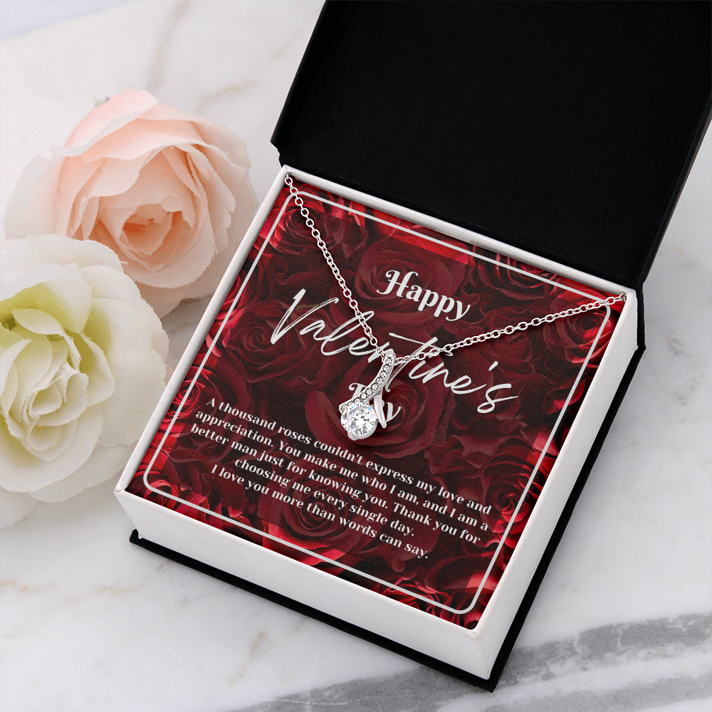 A Thousand Roses | Valentine's Day Ribbon Pendant | Gift for Her Message Car Jewelry