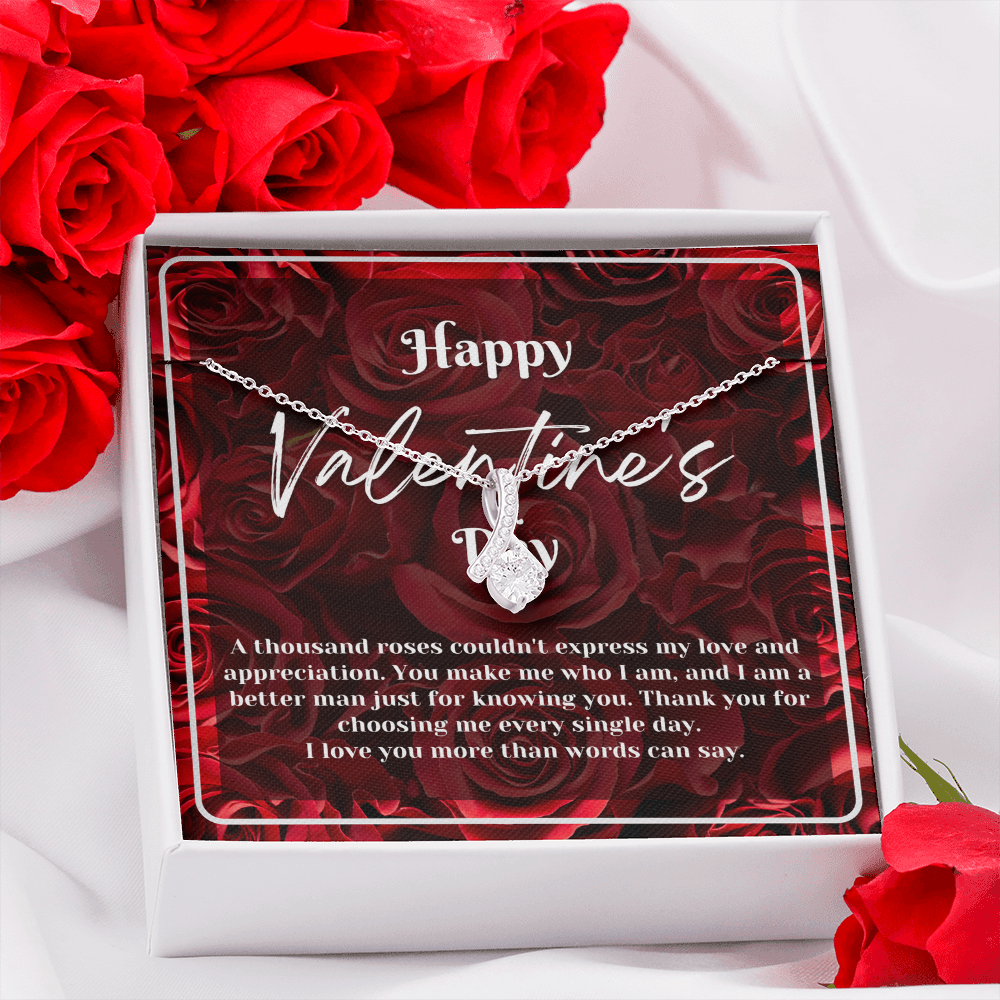 A Thousand Roses | Valentine's Day Ribbon Pendant | Gift for Her Message Car Jewelry