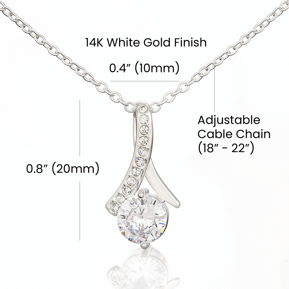 Pink Coquette Birthday Necklace Card | Feminine CZ Pendant Gift | Bow & Rose Birthday Jewelry | Made-to-Order