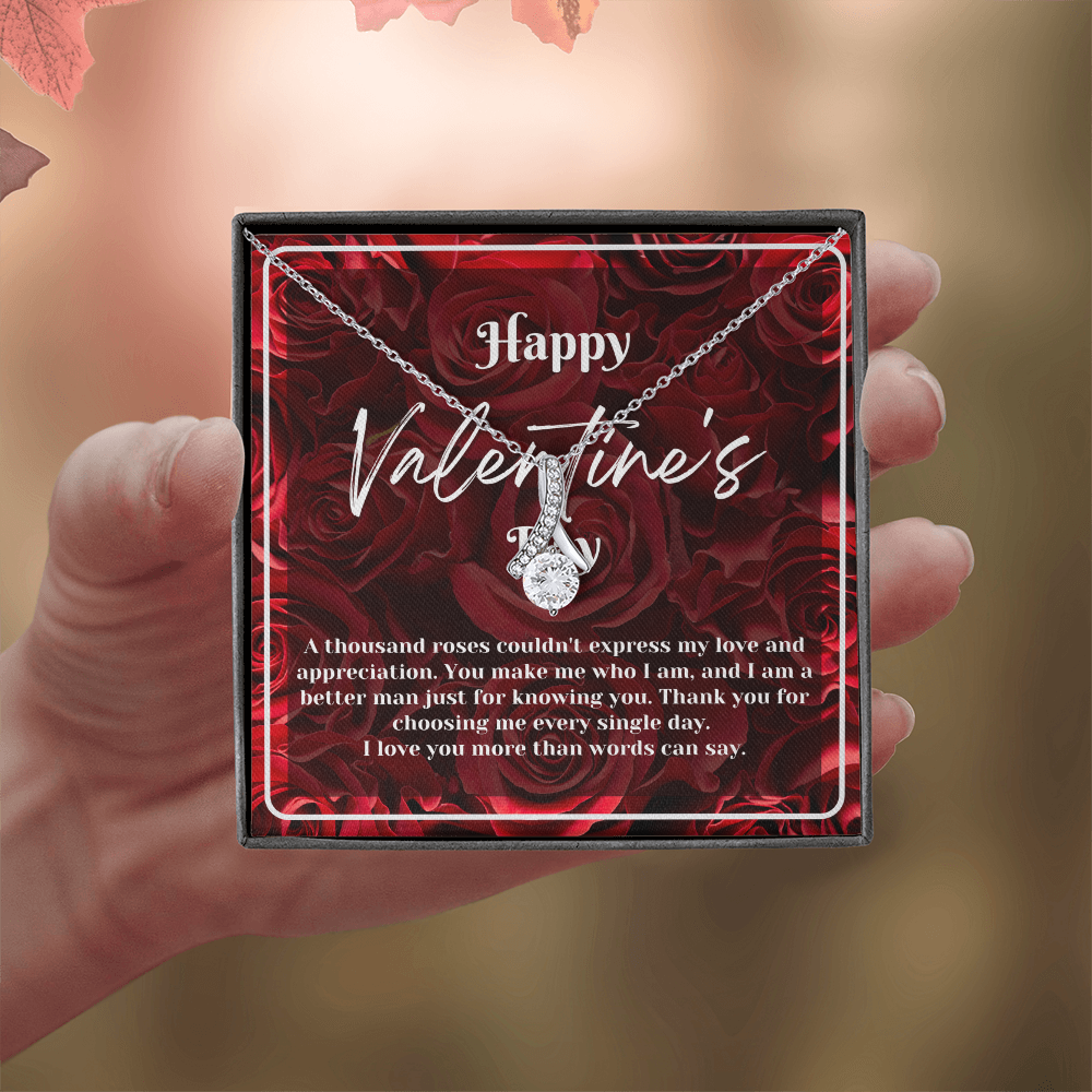 A Thousand Roses | Valentine's Day Ribbon Pendant | Gift for Her Message Car Jewelry