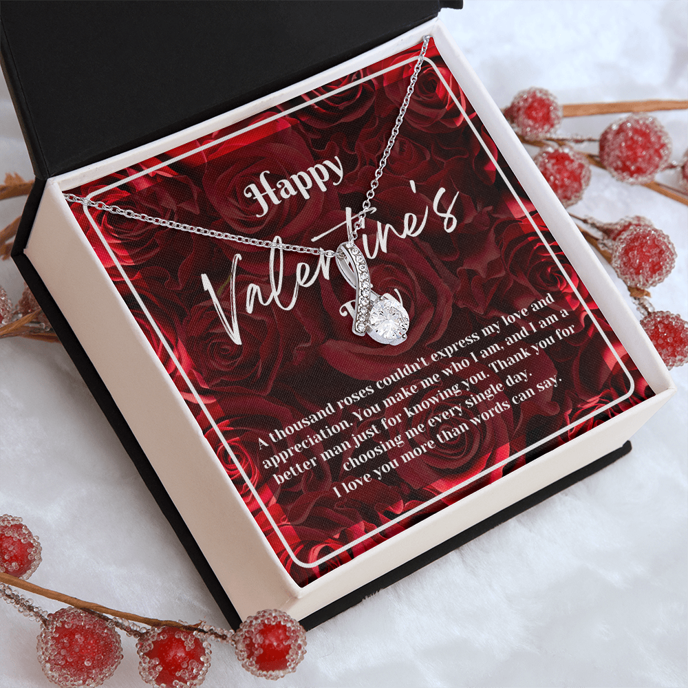 A Thousand Roses | Valentine's Day Ribbon Pendant | Gift for Her Message Car Jewelry