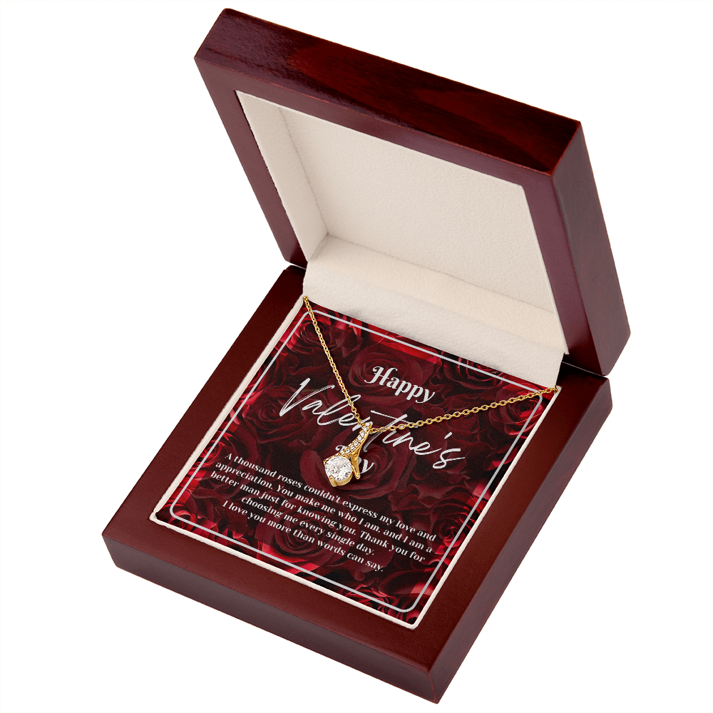 A Thousand Roses | Valentine's Day Ribbon Pendant | Gift for Her Message Car Jewelry