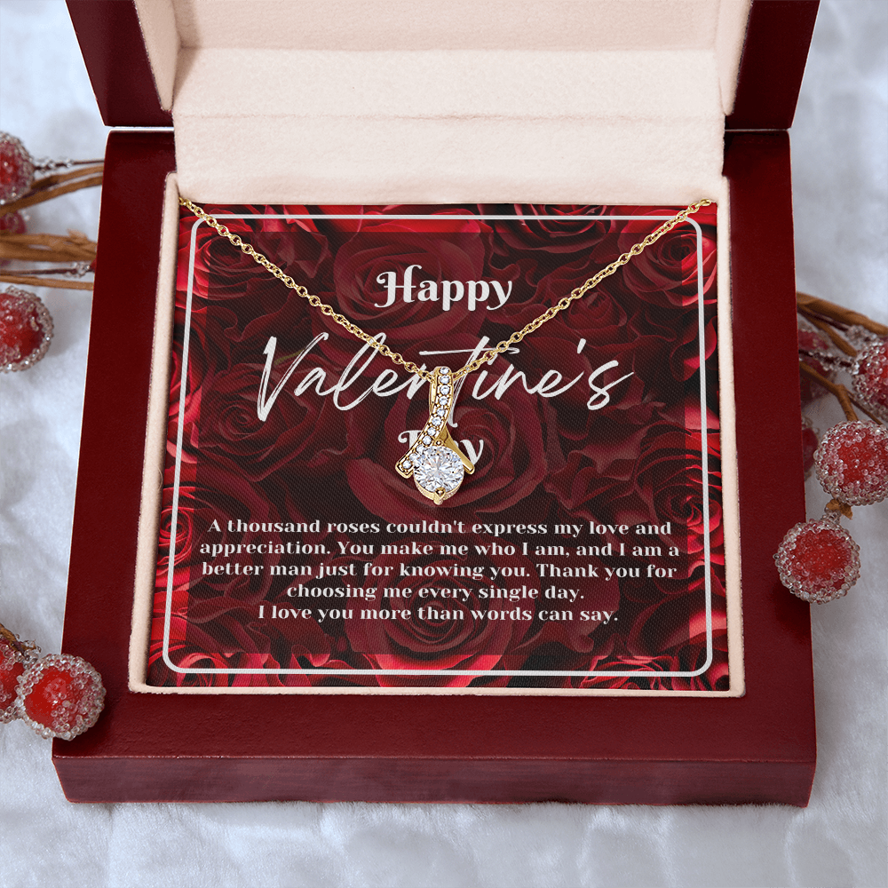 A Thousand Roses | Valentine's Day Ribbon Pendant | Gift for Her Message Car Jewelry