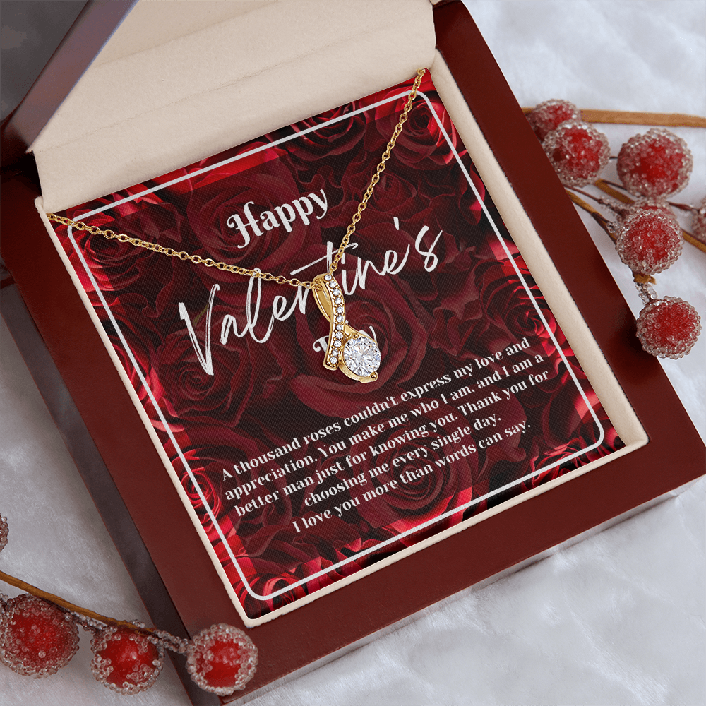 A Thousand Roses | Valentine's Day Ribbon Pendant | Gift for Her Message Car Jewelry