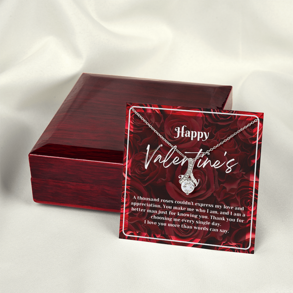 A Thousand Roses | Valentine's Day Ribbon Pendant | Gift for Her Message Car Jewelry