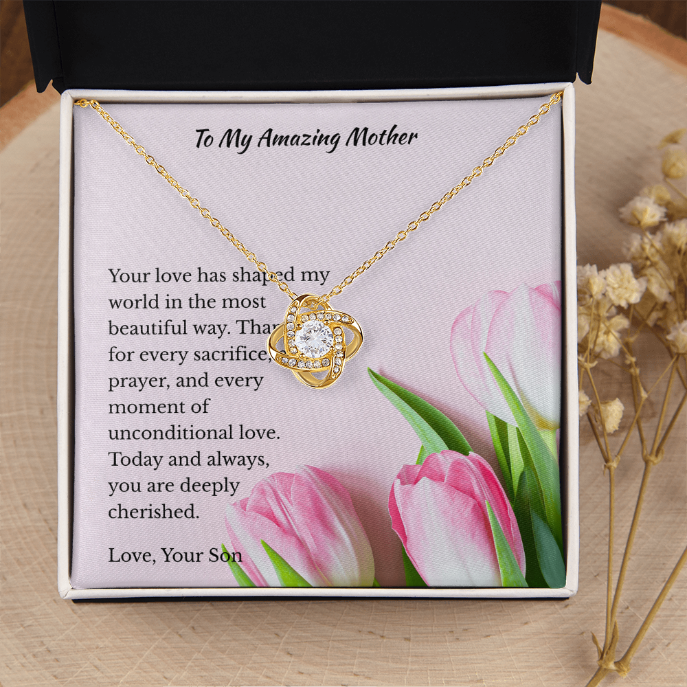 Son to Mother Gift | Legacy Knot Necklace | You are truly cherished | Birthday Mother's Day Anniversary