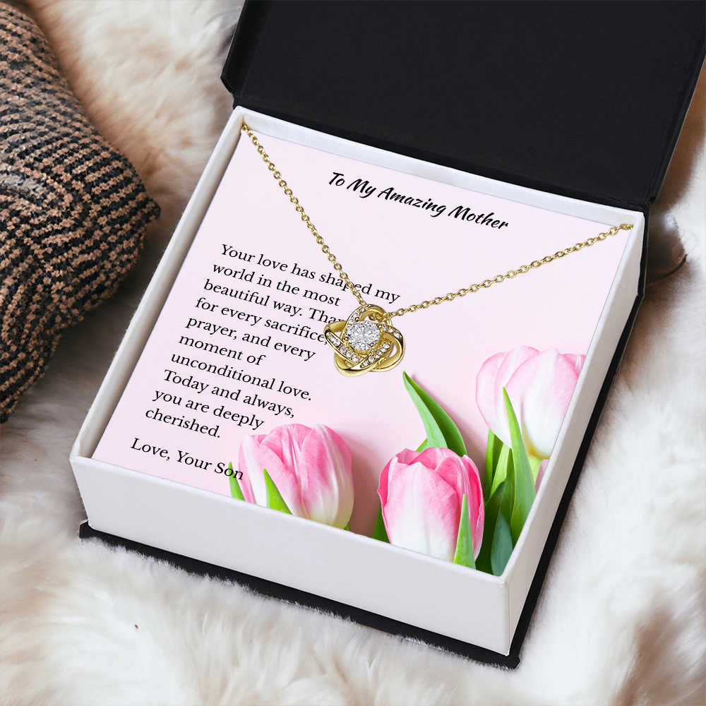 Son to Mother Gift | Legacy Knot Necklace | You are truly cherished | Birthday Mother's Day Anniversary