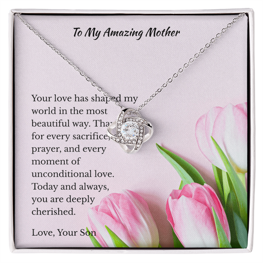 Son to Mother Gift | Legacy Knot Necklace | You are truly cherished | Birthday Mother's Day Anniversary
