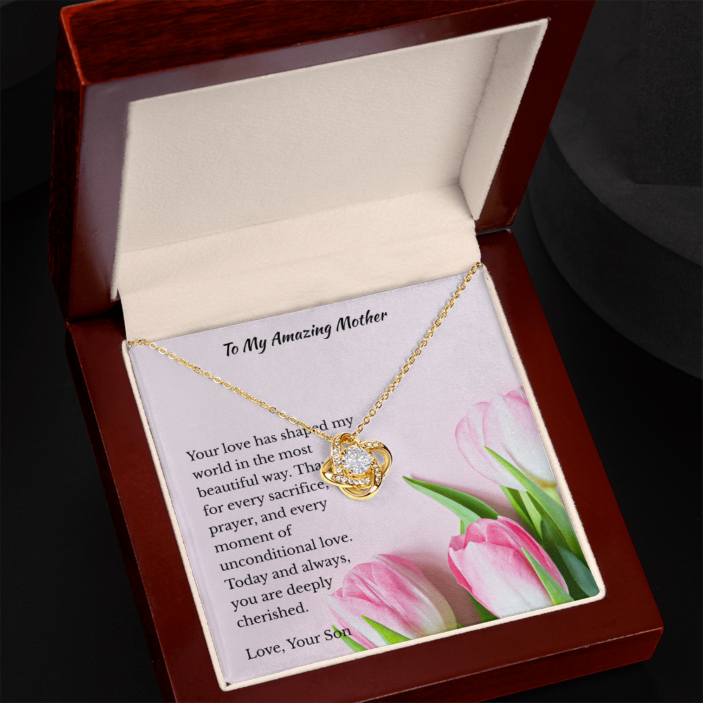 Son to Mother Gift | Legacy Knot Necklace | You are truly cherished | Birthday Mother's Day Anniversary