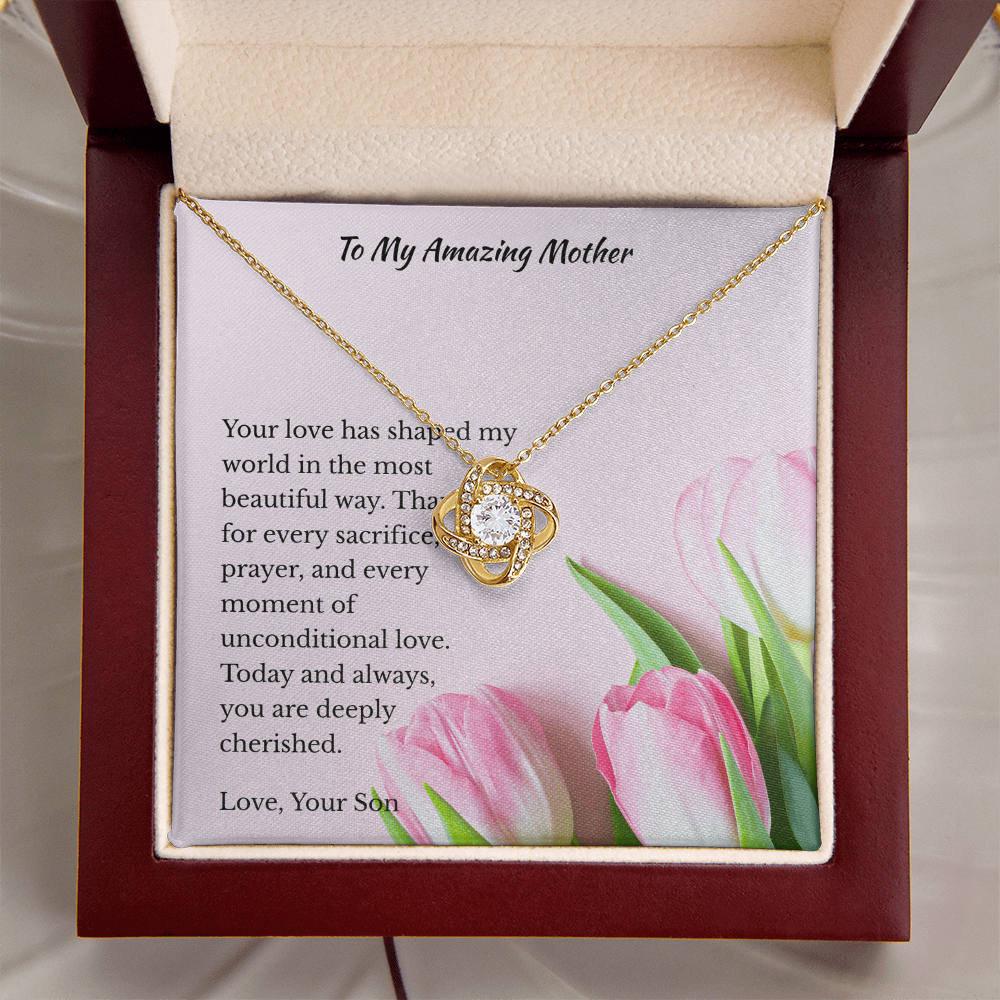 Son to Mother Gift | Legacy Knot Necklace | You are truly cherished | Birthday Mother's Day Anniversary