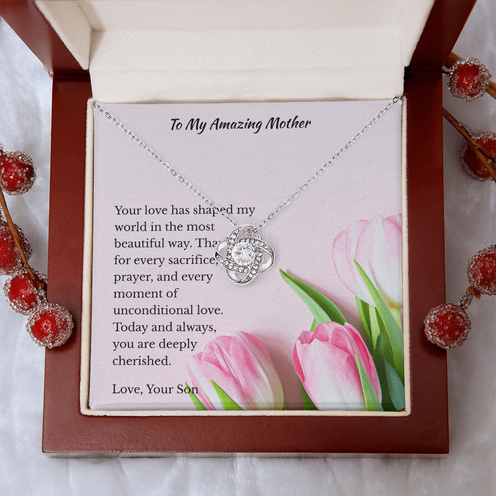 Son to Mother Gift | Legacy Knot Necklace | You are truly cherished | Birthday Mother's Day Anniversary