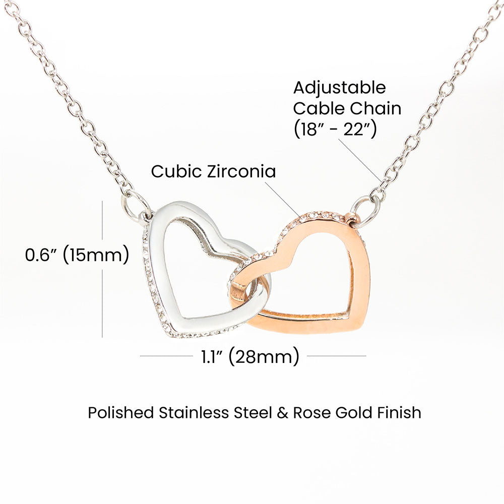 Class of 2026 Graduation Gift for Her | Interlocking Hearts Necklace with Meaningful Message Card | Charm & Dazzle