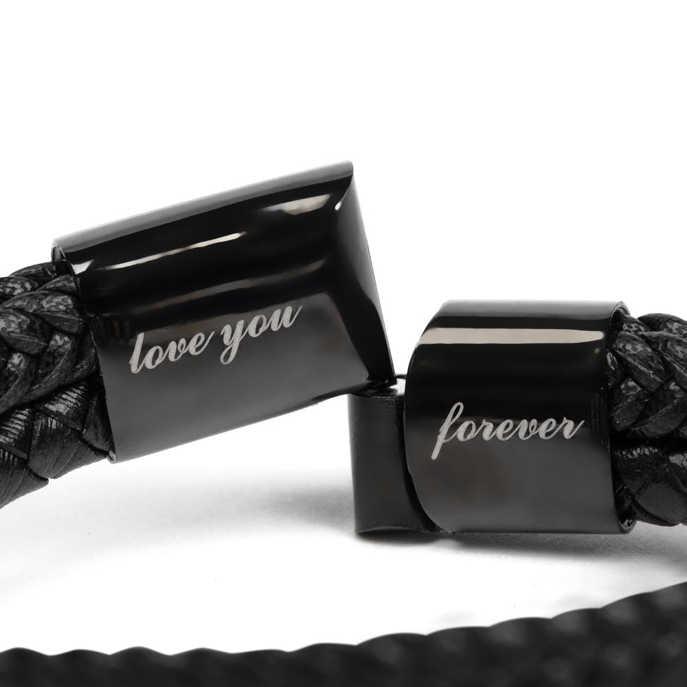 To My Man: "Last Everything" Message Card | Leather Bracelet Appreciation Gift Set by Charm & Dazzle