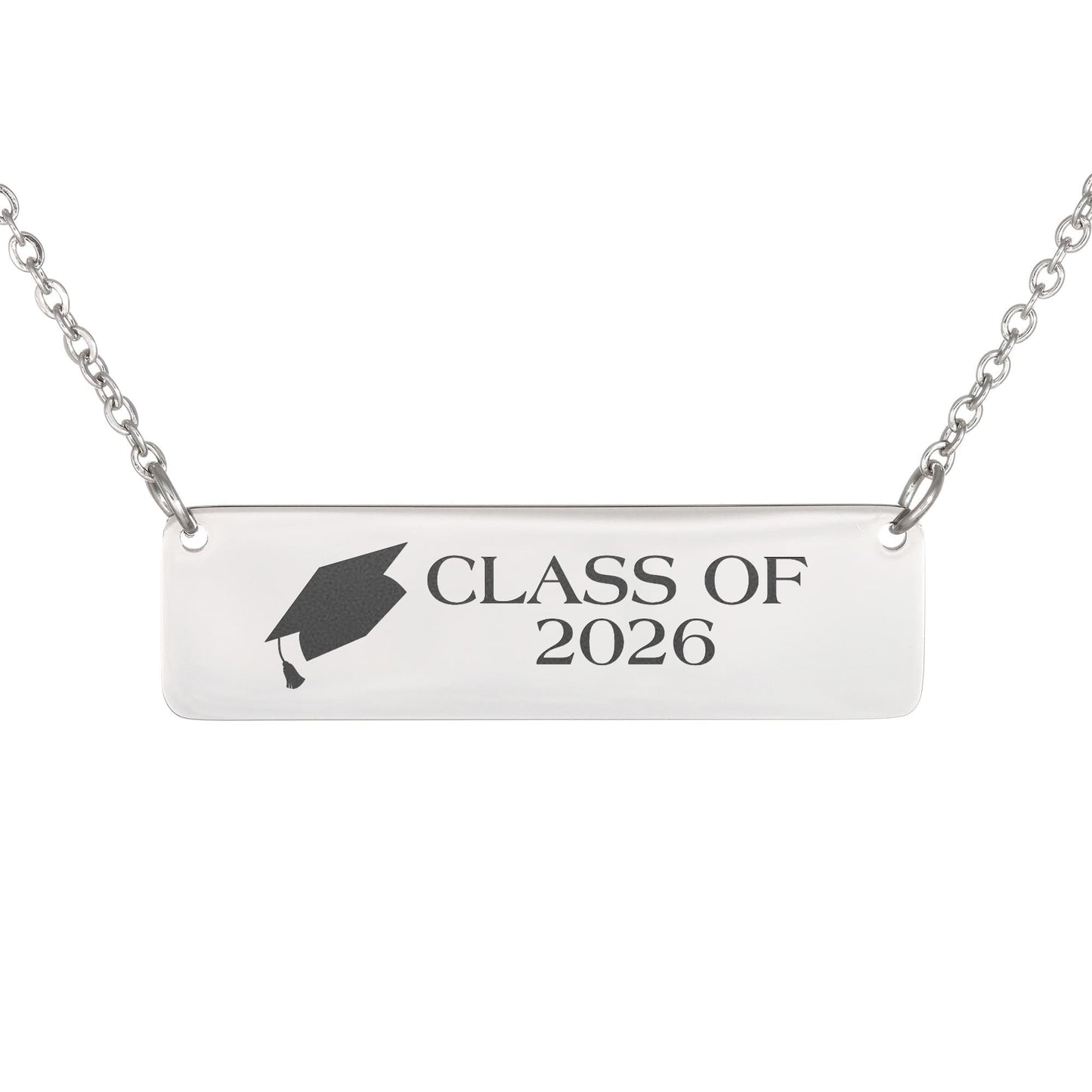 Class of 2026 Engraved Horizontal Bar Necklace