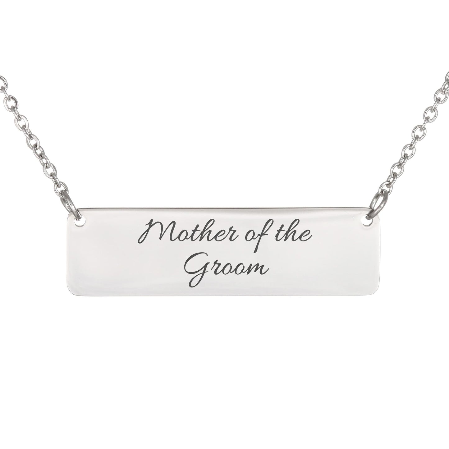 Mother of the Groom Engraved Horizontal Bar Necklace