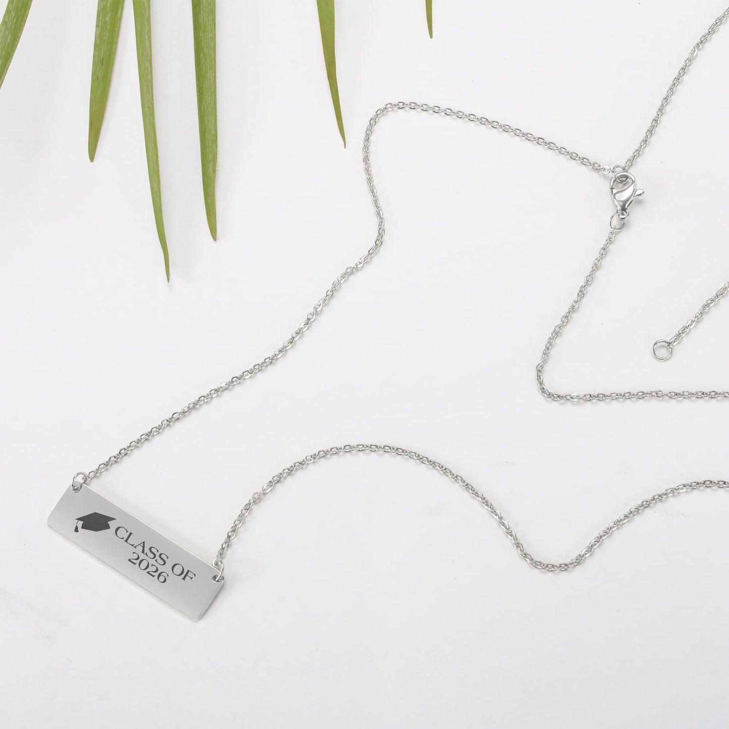 Class of 2026 Engraved Horizontal Bar Necklace