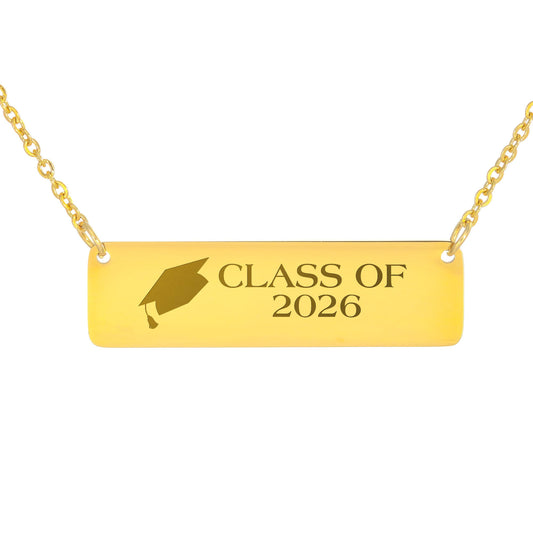 Class of 2026 Engraved Horizontal Bar Necklace