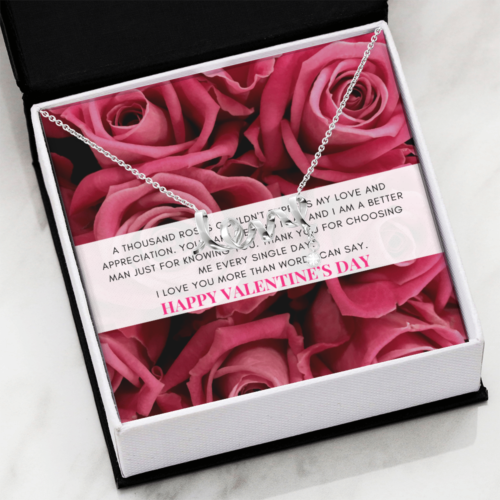 Love Script Signature Necklace | A thousand roses couldn't express my love | Valentine's Day Message