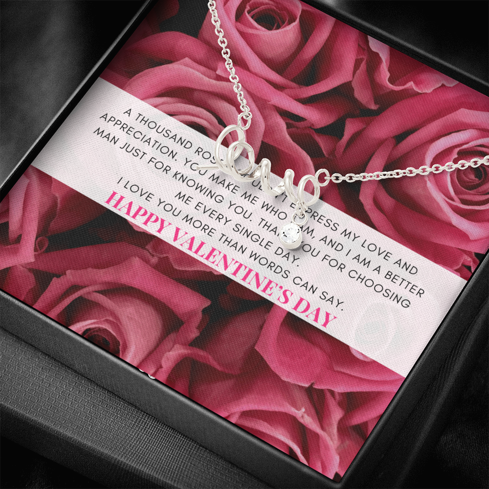 Love Script Signature Necklace | A thousand roses couldn't express my love | Valentine's Day Message
