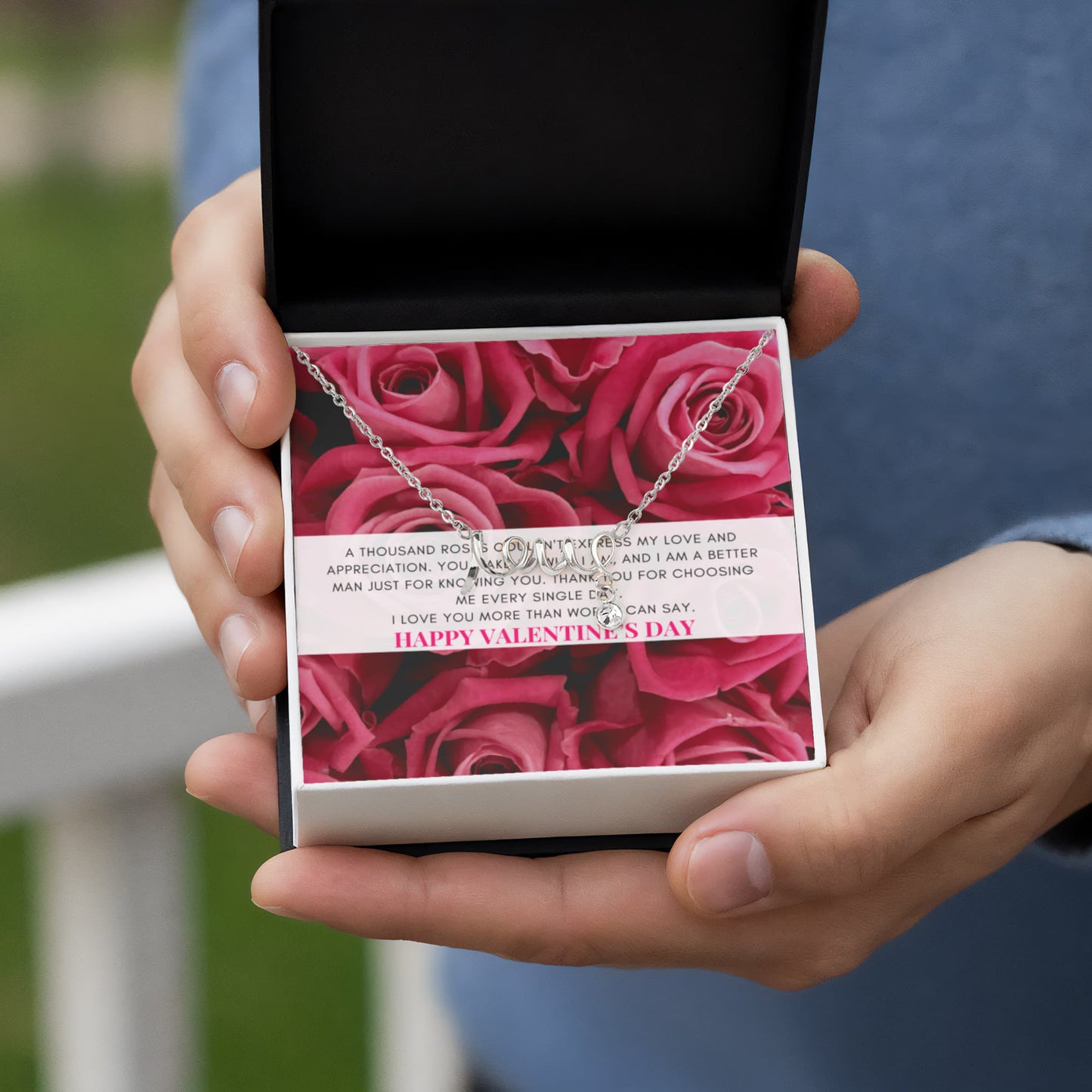 Love Script Signature Necklace | A thousand roses couldn't express my love | Valentine's Day Message