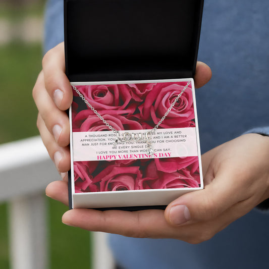 Love Script Signature Necklace | A thousand roses couldn't express my love | Valentine's Day Message