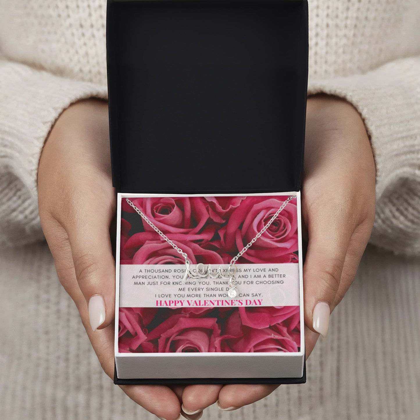 Love Script Signature Necklace | A thousand roses couldn't express my love | Valentine's Day Message