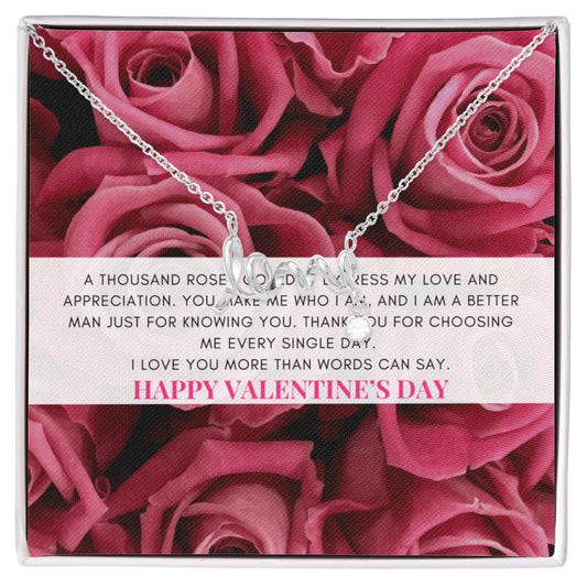 Love Script Signature Necklace | A thousand roses couldn't express my love | Valentine's Day Message