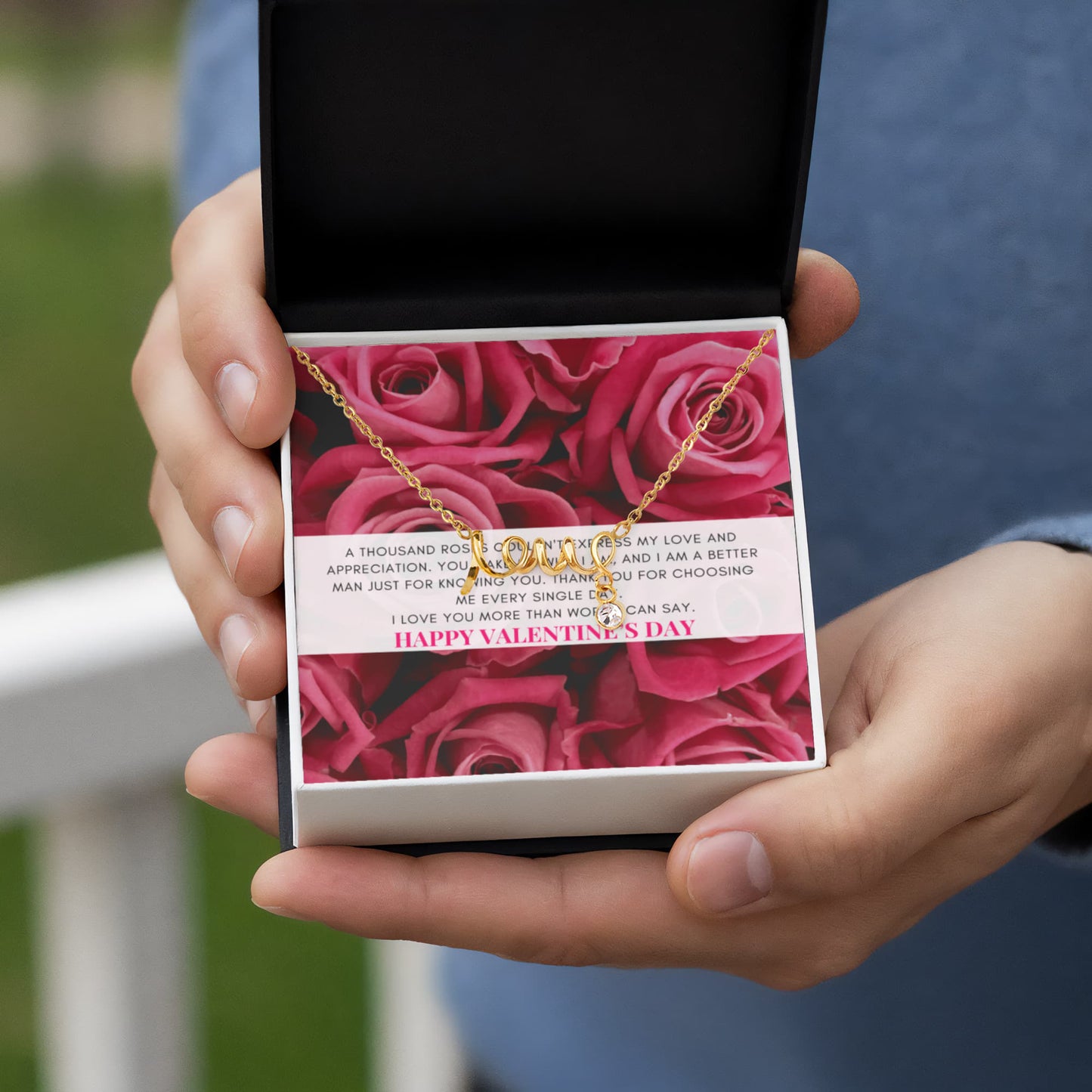 Love Script Signature Necklace | A thousand roses couldn't express my love | Valentine's Day Message