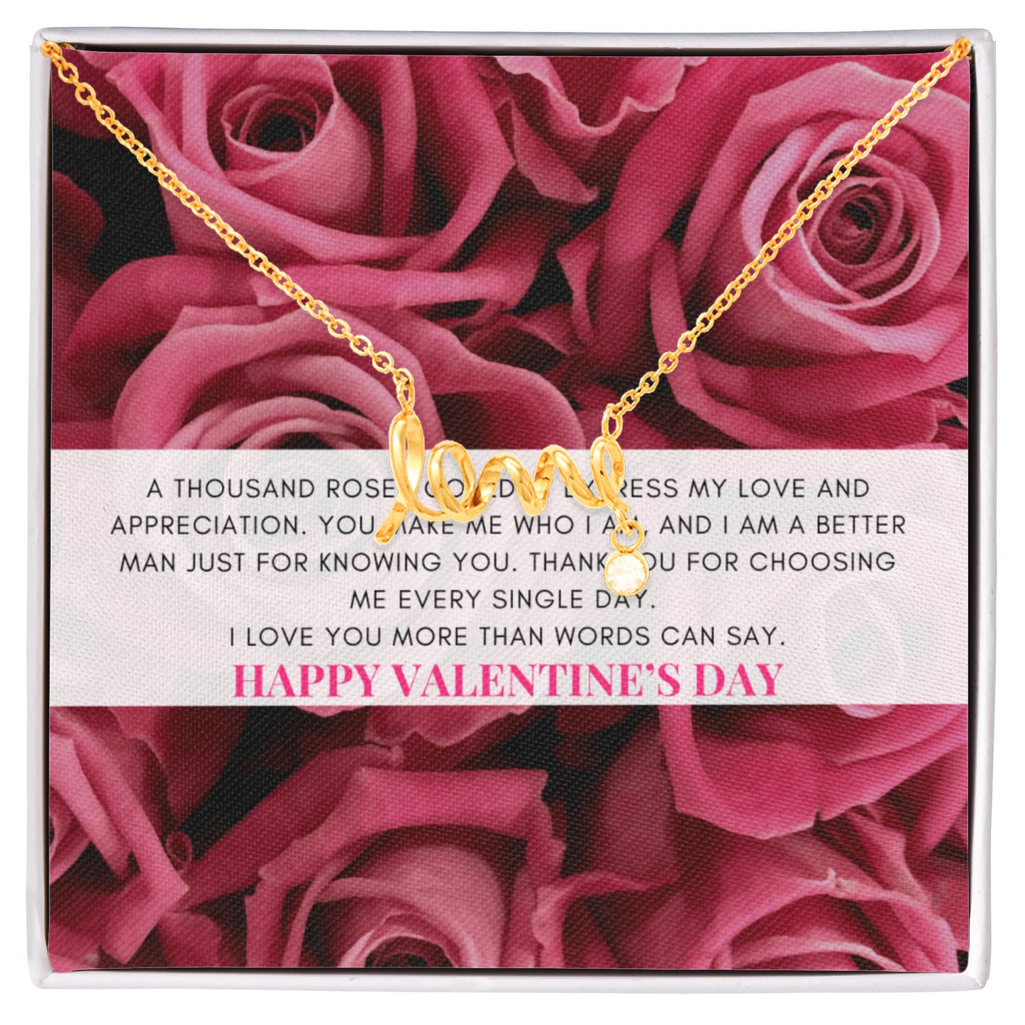 Love Script Signature Necklace | A thousand roses couldn't express my love | Valentine's Day Message