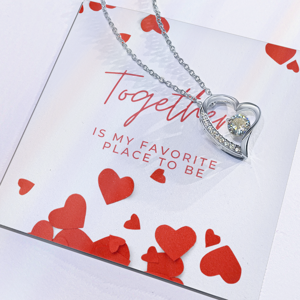Together is My Favorite Place to Be Message Card and Jewelry | Valentine's Day, Just Because Gift for Her