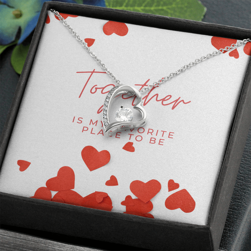 Together is My Favorite Place to Be Message Card and Jewelry | Valentine's Day, Just Because Gift for Her