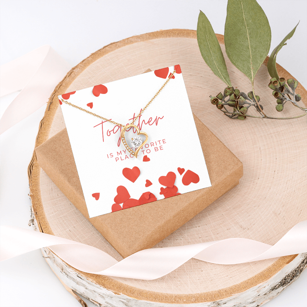 Together is My Favorite Place to Be Message Card and Jewelry | Valentine's Day, Just Because Gift for Her