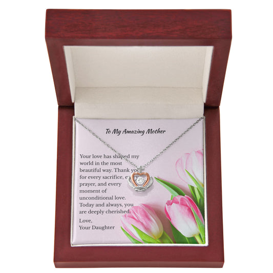 Any Occasion Daughter to Mother Gift | You are truly cherished | Crown Pendant Necklace
