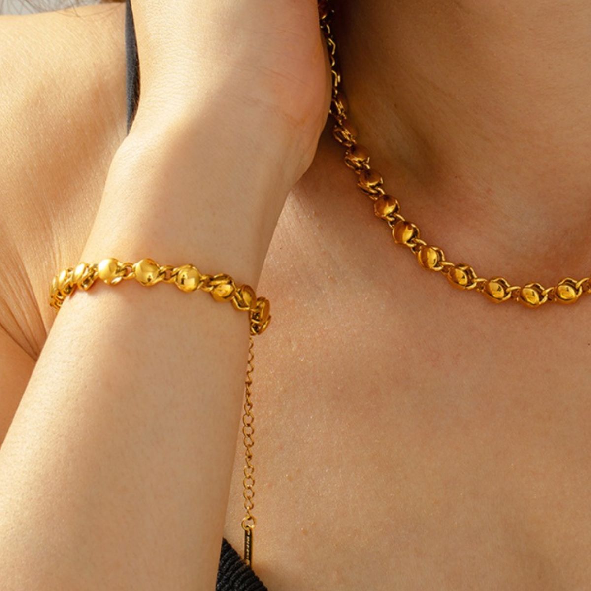 Fashion 18K Gold-Plated Titanium Steel Bracelet