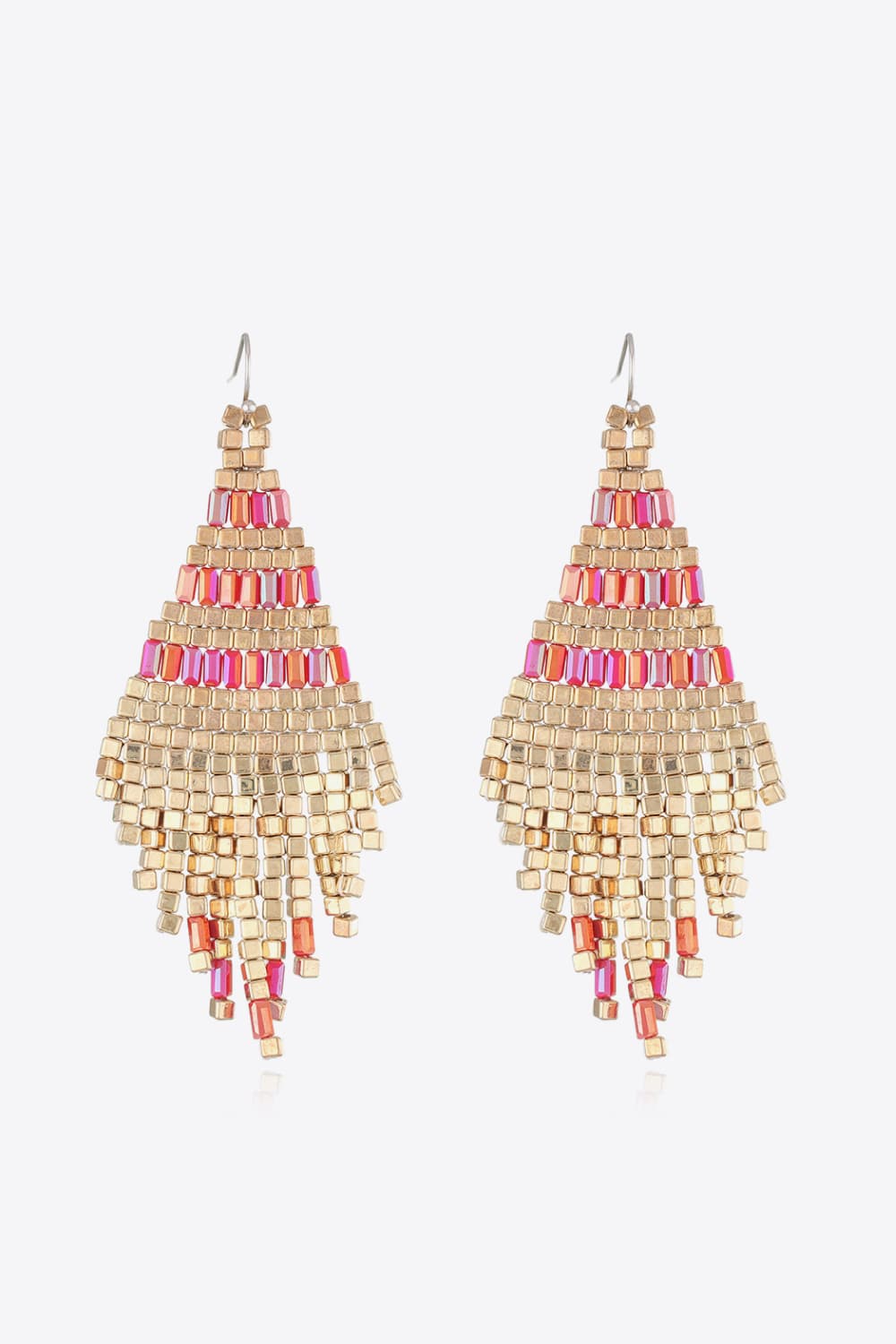 Beaded Boho Diamond Earrings
