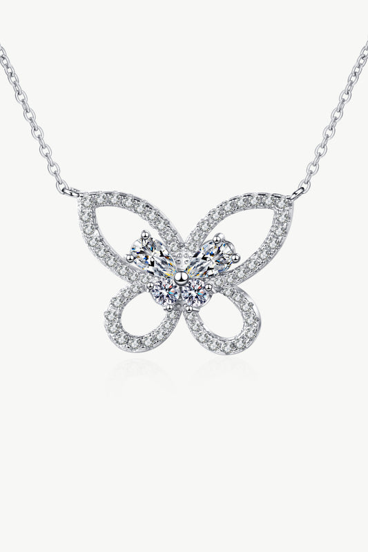 Social Butterfly Sparkling Pendant Necklace
