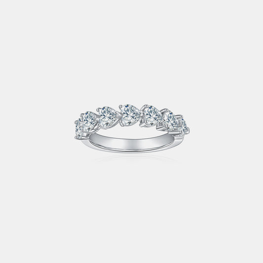 Eternal Heart Band with 2.1K Moissanite in 925 Sterling Silver