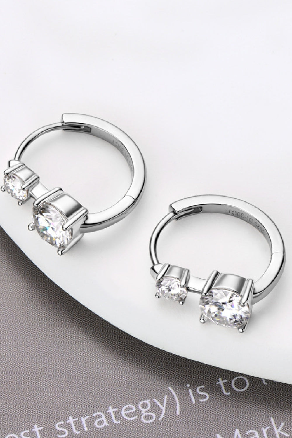 1.3K Moissanite Hoop Earrings in 925 Sterling Silver