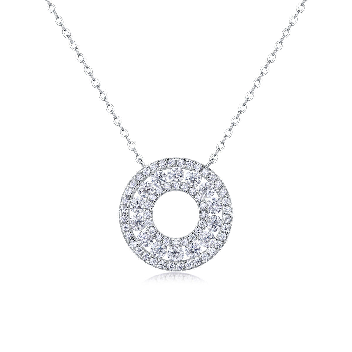 Ring of Fire Moissanite Pendant Necklace