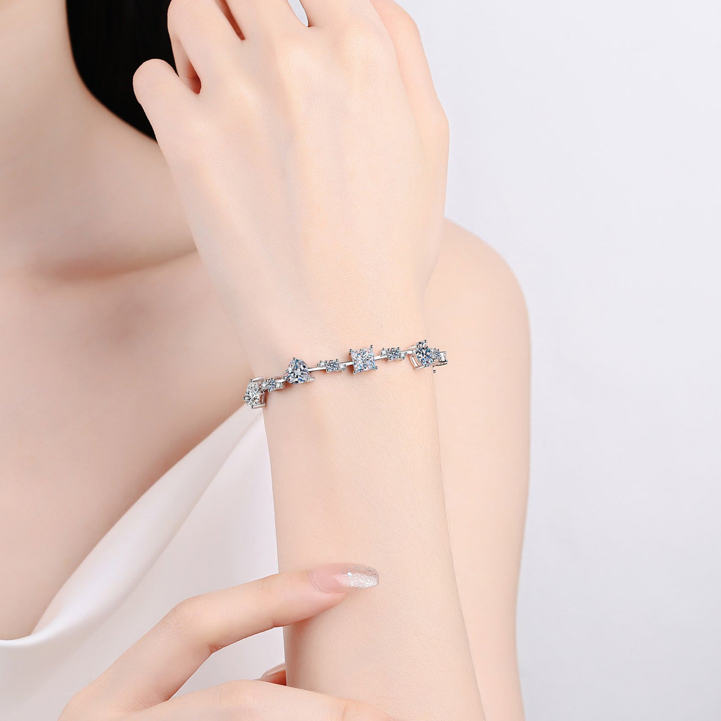 Serenity Shine Bracelet featuring Moissanite & 925 Sterling Silver