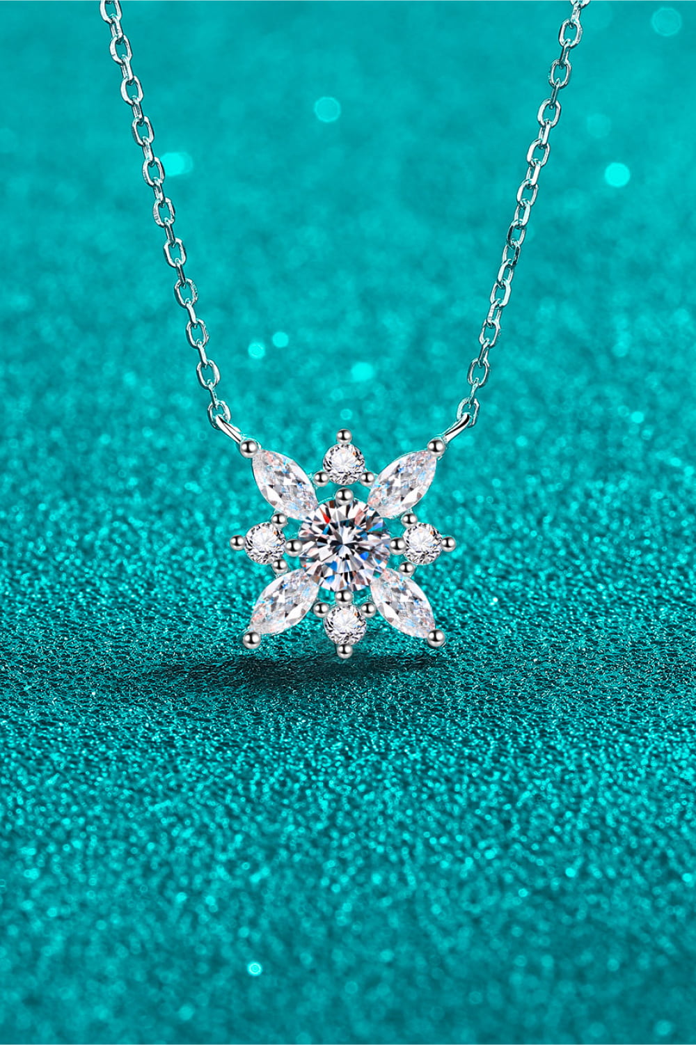 Aurora Sparkle Moissanite Necklace in 925 Sterling Silver